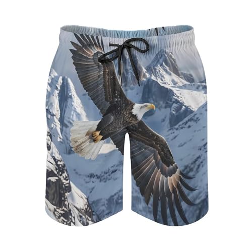 Flying Bald Eagle Men's Swim Trunks Quick Dry Beach Shorts Board Shorts Bathing Suits with Pockets3