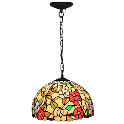 Lampe à fleurs pastorales 12 pouces bleu style suspendu léger CFWSHJ