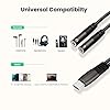 USB C Microphone Adapter, USB C to 3.5mm Combo 3.5mm Hi Fi Audio & Mic Jack Splitter Compatible with iPhone 16 15 Pro Max/15 Pro/15 Plus,iPad Pro/Air, MacBook, Pixel 9 8 7, Galaxy S24 23 S22