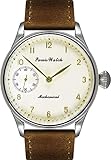 Whatswatch 44mm PARNIS Butter Yellow dial Asian 6497/3600 Mechanical Hand Wind Movement Men's Watch Mechanical Watches PA-01154