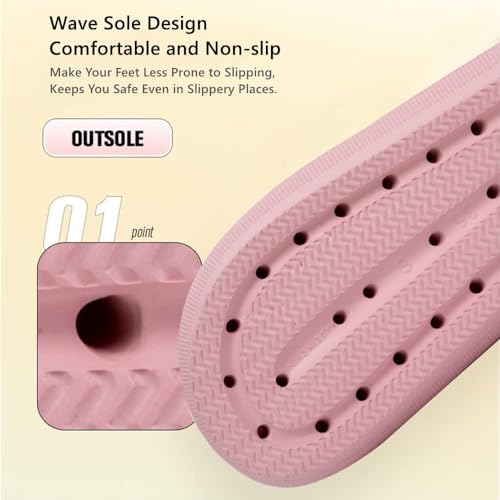 Generic Cloud Slides for Women, Adjustable Double Buckle Slippers, Soft Summer Bathroom Quick Dry Cloud Pillow Slippers2