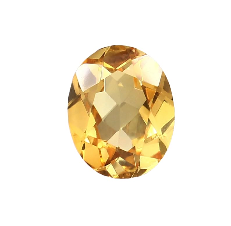Saphir jaune de Ceylan naturel 10x8mm gemme ovale facettes pour bague et collier