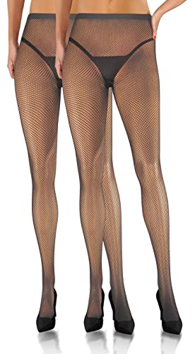 Sesto Senso 2 pares de Medias de Rejilla de Malla Pequeño Para Mujer Parte de Bragas de Rejilla de Cintura Alta Grafito 3/4 M/L Fumo Cover