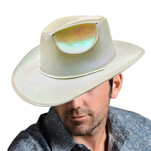 Sombrero de vaquero LED, sombrero de vaquero en la oscuridad – Sombrero de vaquero – Sombreros de discoteca, LED, sombreros de fiesta alimentados por batería