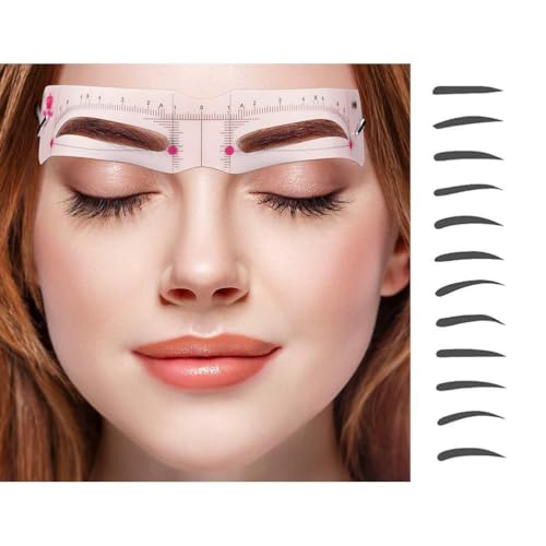 12 PCS Eyebrow Stencil Shaper Kit – Reusable Eyebrow Stencils Template with Strap & Razor – Ideal for DIY Makeup, Grooming & Shaping – Perfect for Beginners, Quick 3-Minute Brow Styling - Image 4