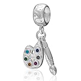 Lochgröße: 5 mm, die Farbpinsel-Anhänger-Perle ist kompatibel mit 3 mm großen, europäischen Armbändern und Halsketten bekannter Marken.