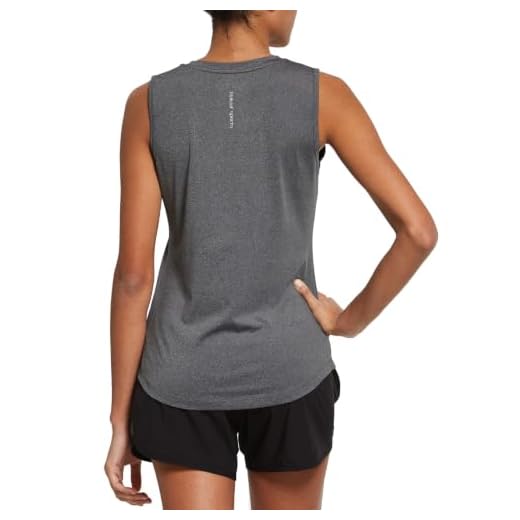 BALEAF Women's Workout Tank Tops Sleeveless Running Atnletic Shirts Activewear Gym Tops Gray Size M