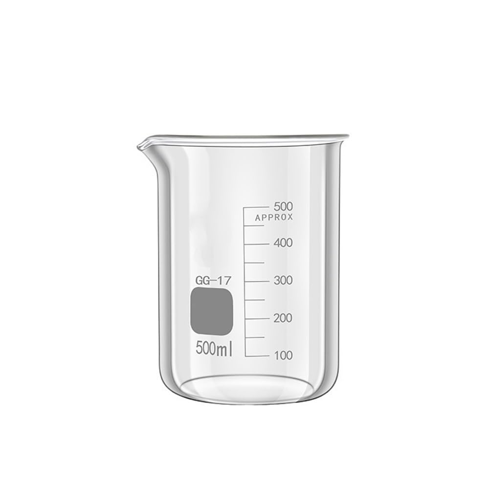Zlewka ze szkła borokrzemowego, Zlewka ze szkła borokrzemianowego z dzióbkiem, miarka laboratoryjna, niska forma, 50-3000ml(500)