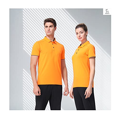 Maxeria Dry Fit Polo Shirts For Men Stretch Pique Jersey Golf Shirts For Men Sports Short Sleeve Mens Moisture Wicking Shirts Orange #TOP1