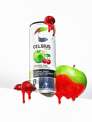 Celsius Sparkling Green Apple Cherry, Functional Essential Energy Drink, 12 Fl Oz (Pack Of 12) #TOP5
