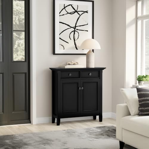 SIMPLIHOME Amherst 36" Wide Storage Cabinet in Black by SIMPLIHOME - Used condition - Image 3