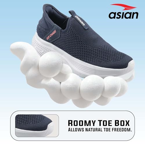 Image of ASIAN Wonderwalk-34 Men's Walking Shoes with Breathable Knit Upper, Ultra-Light EVA Sole, Cushioning Sole & Slip-On Comfort