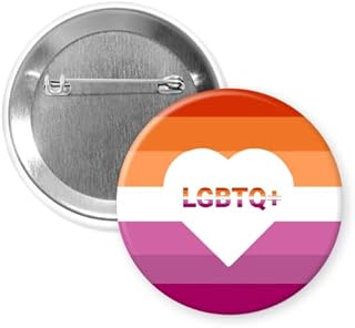 LGTBQ+ Lesbian Flag 2.25 inch Pin back Button