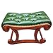 Mały podnóżek w stylu vintage, ze skóry, w stylu vintage, europejski taboret bujany, podnóżek, taboret do siedzenia, lite drewno, dekoracja, sofa, stolik, stołek, kolor zielony, duży