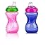Nuby 2 Pack No Spill Cup, 10 Ounce, Pink - Purple