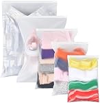 20 Pack Plastic Ziplock Bags for Clothes and Shoes, Reusable Transparent Frosted Resealable Storage Bags for Trips and Home, Space-Saving Organizer Travel Bags for Luggage, Cosmetics, Underwear