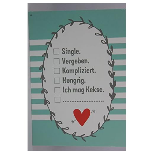 Gruss und Co sheepworld, 80068 - Postkarte, Ankreuzkarte, Nr. 68, Single, vergeben, kompliziert, Hungrig, Ich mag Kekse ...