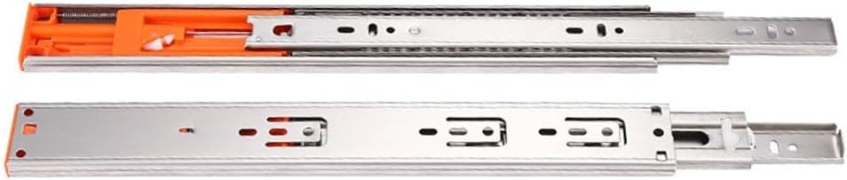 304 Steel Heavy-Duty Hydraulic Damping Drawer Slides, Full-Extension Side- Cabinet Slides with Silent Ball Bearings, 40kg Load Capacity, 10–20 Inch Options(500)