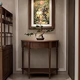 FABRICATION DE PRÉCISION : La table demi-cercle présente des bords arrondis pour éviter les chocs. Sa surface uniformément revêtue offre une texture lisse et raffinée, mettant en valeur un savoir-faire de haute qualité pour une expérience utilisateur bien pensée.