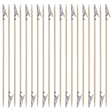 ASUNFO 100 Pcs Metal Wire Alligator Clamp Crocodile Clip Alligator Clips Models Crocodile Clamps Stick DIY Card Photo Memo Clip Holders Modeling Tool Bamboo Skewer Wooden Stick 6.68 Inch