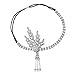 BABEYOND Art Deco 1920's Flapper Great Gatsby Inspired Leaf Medallion Pearl Headpiece Headband (Silver)