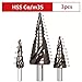 YOMAJURU Pagoda Drill Cobalt Industrial Grade TiAlN Stainless Steel Reaming Drill Trapezoidal Bit Step Bit Step Bit Straight Groove Steps 1Pcs(HSS Co m35 3PCS)