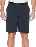 Jack Nicklaus Men's Flat Front Solid Active Flex Short with Media Pocket, Classic Navy 2, 32