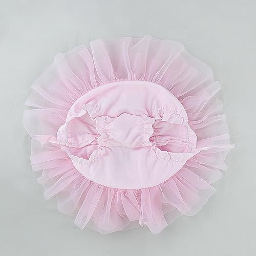 Baby Girls Soft Fluffy Tutu Skirt with Diaper Cover, Tulle Dress Skirt 3 Layers Soft for Newborn,Toddler Pink - Thumbnail 3