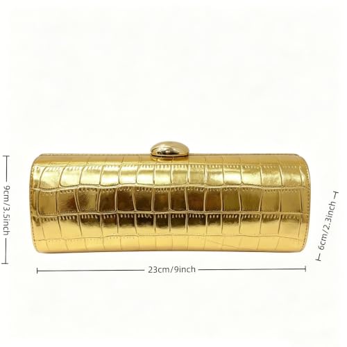 Image of Women Vegan Leather Evening Handbag Crocodile Pattern Handle Clutch Purse Cross Body Envelope Bag