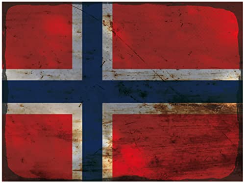 Aus Holz 20x30cm Spitzberg & Jan Mayen Europa Länder Flagge National Fahne used look design
