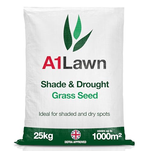 A1 Lawn, Shade & Drought Tolerant Grass Seed - Hard Wearing, Fast Growing, DEFRA Certified, 25kg