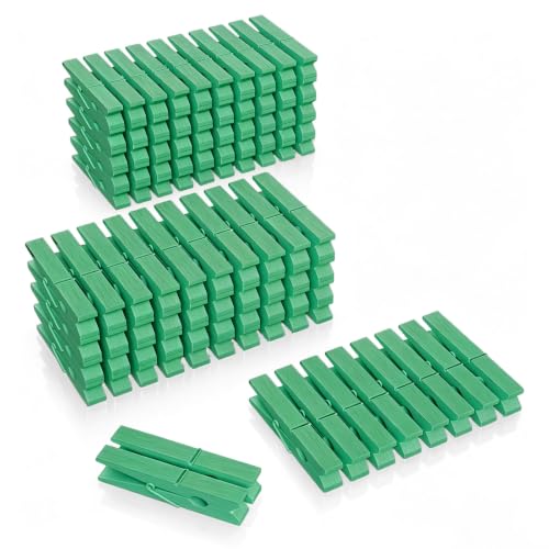 100 Pcs Wooden Clothespins Bulk - 2.9 Inch Cheer Green Clothes Pins
