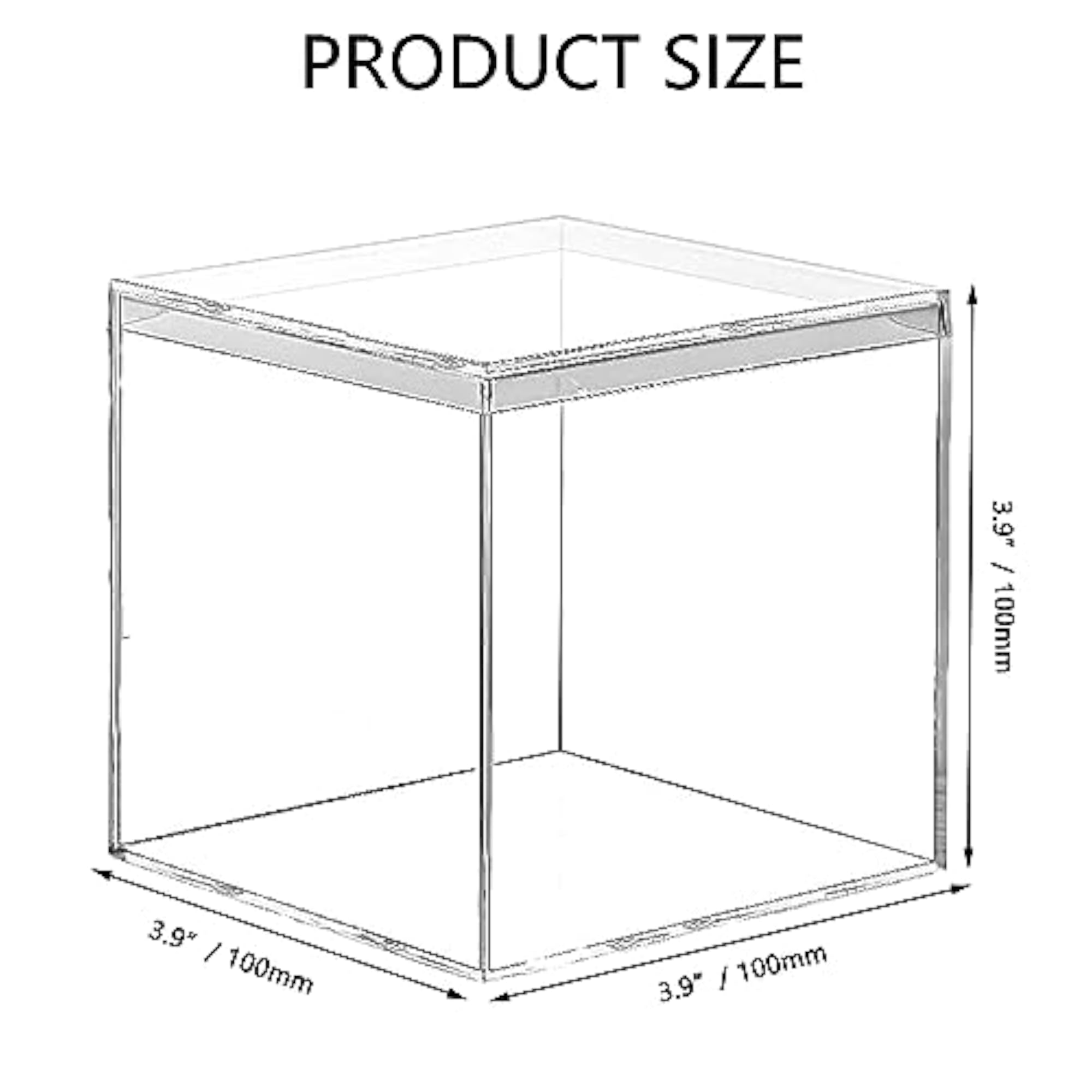 4Pack Clear Acrylic Box with Lid for Display