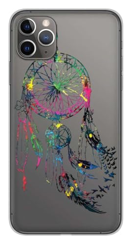 1001coques - Carcasa de silicona para Apple iPhone 11 Pro Max, diseño de atrapasueños, color gris