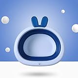 Alberta Bewegliches Faltbare Neugeborene Baby-Badezimmer Waschbecken Baby-Haus aus Kunststoff Waschkorb Kleidung-Speicher-Zubehör Zubehör-Sky Blue (Color : Blue)