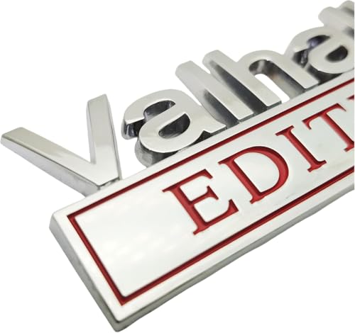 Image of 2pcs Valhalla Edition Metal Car Truck Bumper Emblem 3D Badge Sticker Decal (Silver Red)