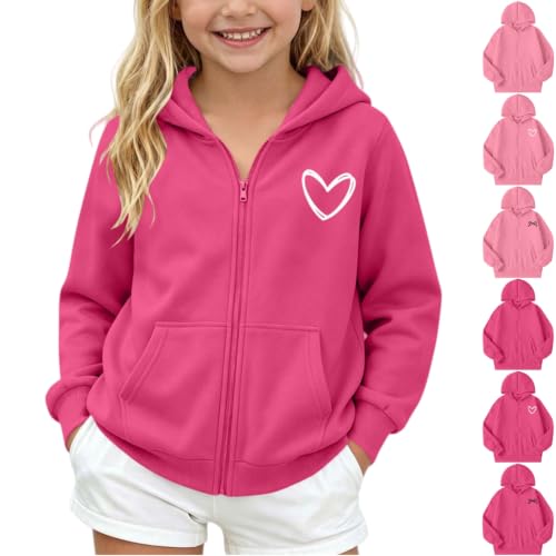 Hoodies for Girls Cute Zip Up Fleece Hooded Sweatshirt Full Zip Hoodie