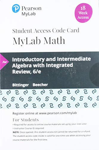 Introductory and Intermediate Algebra with Integrated Review -- MyLab Math with Pearson eText Access Code