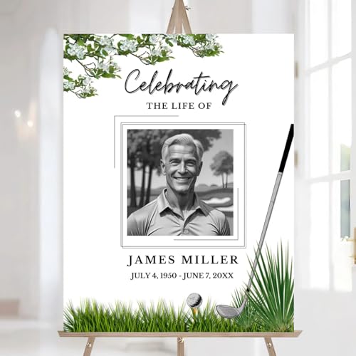 Golf Funeral Welcome Sign, Celebration Of Life Welcome Sign, Memorial Sign, Funeral Memorial Sign, In Loving Memory Sign, The Life Of Funeral Sign, Celebration Of Life Sign #I14