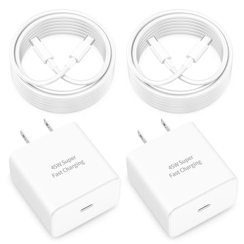 45W USB C Fast Charger for Google Pixel 9/9 Pro/9 Pro XL/9 Pro Fold/8/8a/8 Pro/7/7a/7 Pro/6/5/4/3 XL, 2-Pack 45 Watt Type C Super Fast Charging Wall Charger Block with [6FT+10FT] Long Pixel Cable