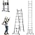 Aluminum Telescopic Extension Ladder A-Frame Ladder 2-in-1, Portable Collapsible Ladder with Stabilizer Bar,6+6 Steps Adjustable Height, 12.5FT in Straight Line & 6.25FT in A-Frame, 330lbs Max Load