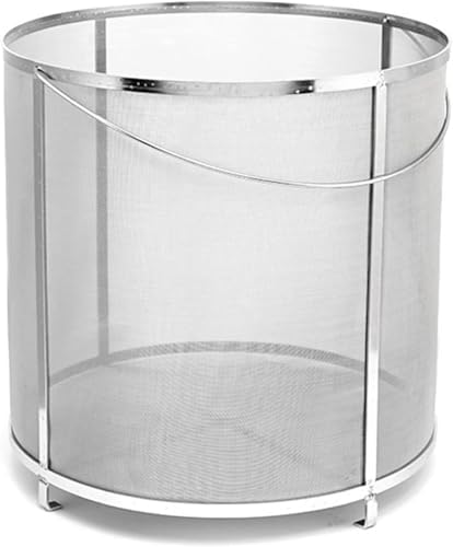 Stainless Steel Strainer Basket - 300 Micron Mesh Filter for Homebrew Wine, Beer, Tea -, Large 31x30cm, Perfect for Brewing and Filtration