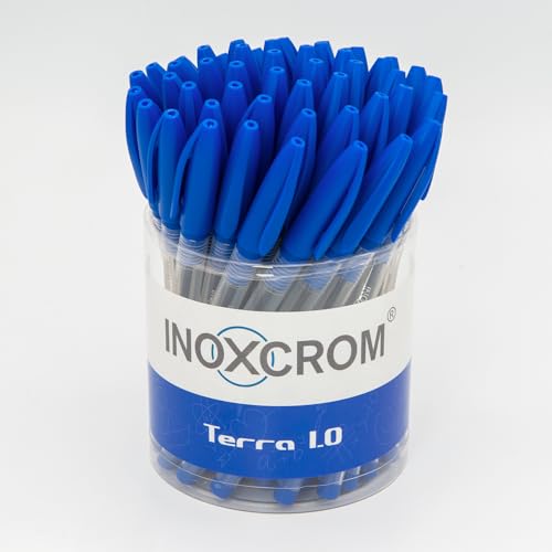 INOXCROM Value Pack de 50 unidades de bolígrafo TERRA 1.0. Azul