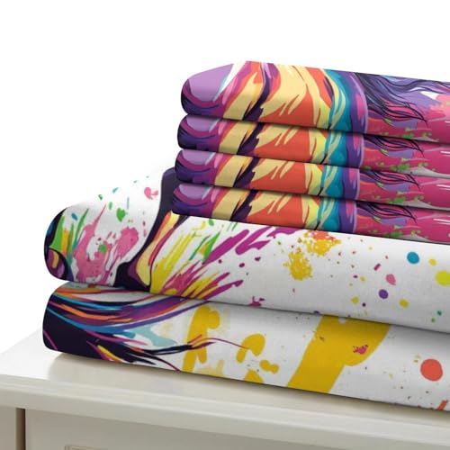 Idée cadeau ado parure de lit cheval 140x200 housse fermeture éclair - 7