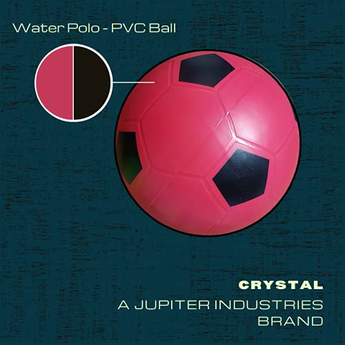 Image of CrystalBall Inflatable PVC Beach Ball for Kids & Adults, Soft Play Ball for Pool, Garden, Indoor & Outdoor Recreation, 8 Inch with 2 Inflating Pins (Red)
