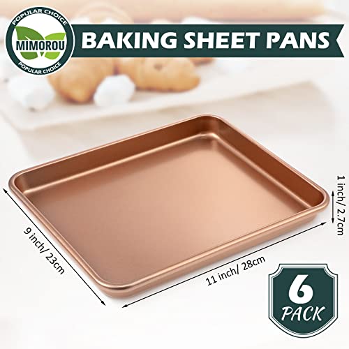 6 Pcs Baking Sheet Pan For Oven 11 X 9 X 1 Inch, Nonstick Cookie Sheet Set Heavy Duty Carbon Steel Toaster Oven Tray For Home Kitchen Desserts Biscuits #TOP1