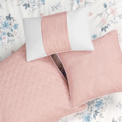 Lucky Brand Clarie Floral Comforter Set with Pillows - Twin/Twin XL Size - 5 Piece Luxurious Bedding Ensemble