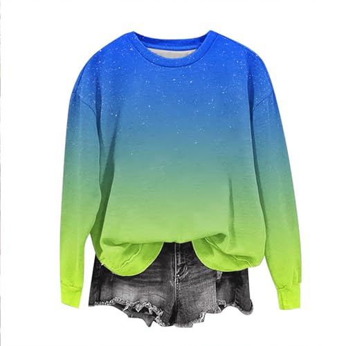 DDAPJ pyju Girls Sweatshirts Cute Round Neck Pullover Tie Dye Long Sleeve Sweatshirt Tops Gradient Casual Blouse 1-12 Years4
