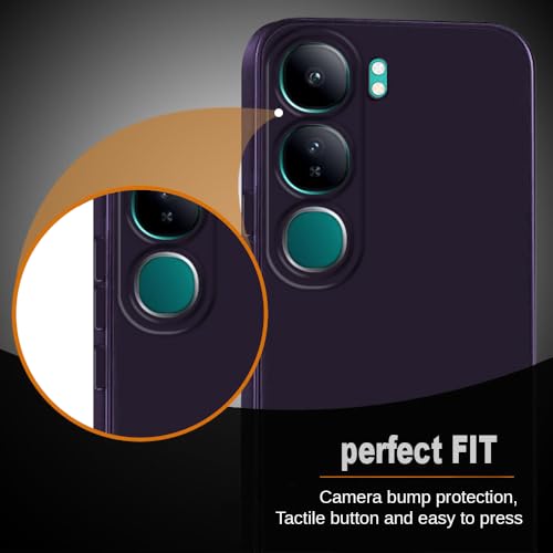 Image of Back Cover for Vivo Y300 5G / V40 Lite 5G | Full Camera Protection | Premium Liquid Silicon Case | Flexible Bumper Case for Vivo Y300 5G / V40 Lite 5G (Purple)