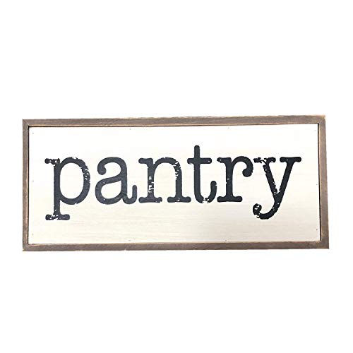 Parisloft Pantry Rustic Wood Block Signs for Kitchen, Farmhouse Pantry Sign for Home Decor